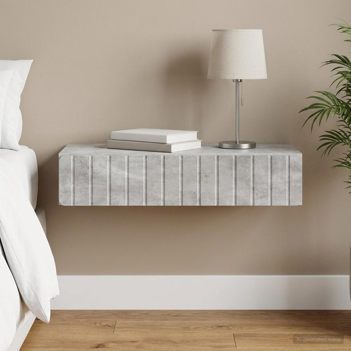Væghængt Sideskab Betongrå 87,5 x 34,5 x 17 cm Konstrueret træ