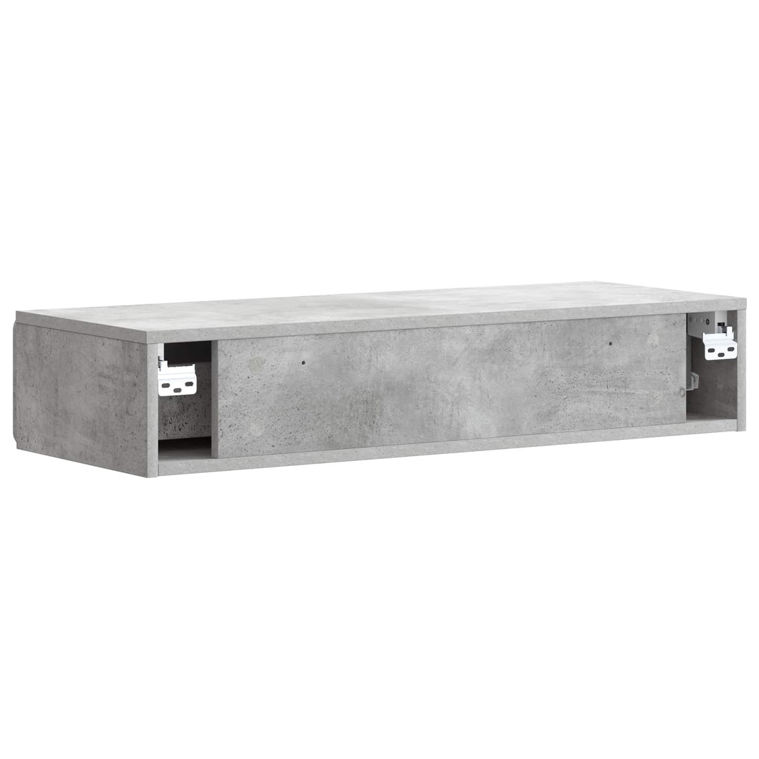 Væghængt Sideskab Betongrå 87,5 x 34,5 x 17 cm Konstrueret træ