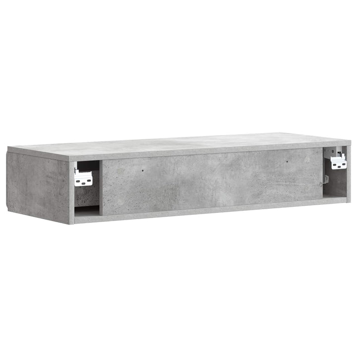 Væghængt Sideskab Betongrå 87,5 x 34,5 x 17 cm Konstrueret træ