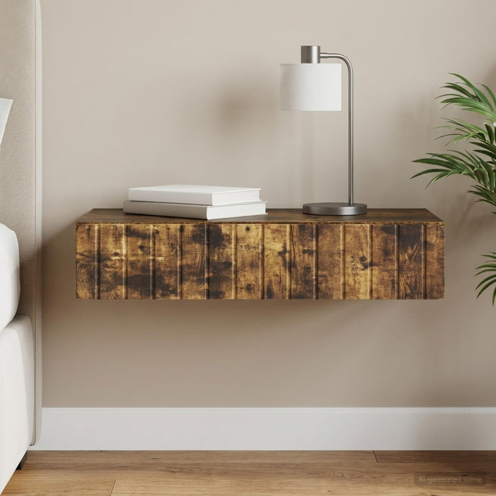 Væghængt Sideskab Røget eg 87,5 x 34,5 x 17 cm Konstrueret træ