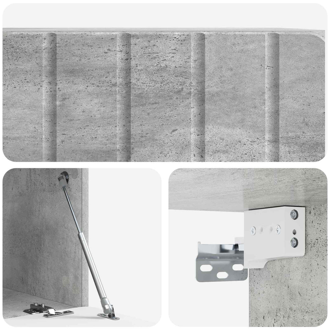 Væghængt TV-skab 59,5 x 41 x 30 cm Betongrå Konstrueret træ