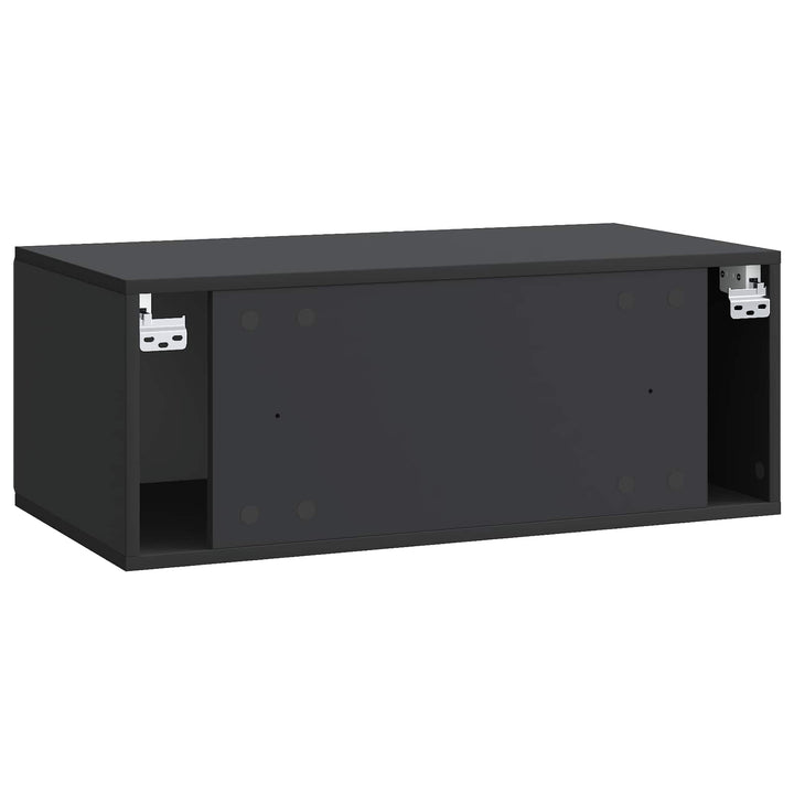 Væghængt TV-skab 78,5 x 41 x 30 cm Sort Konstrueret træ