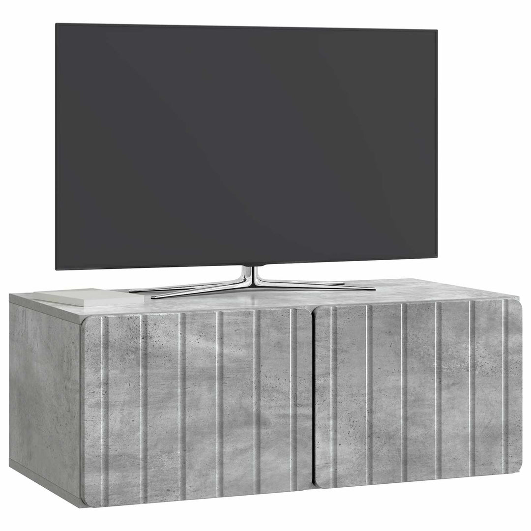 Væghængt TV-skab 78,5 x 41 x 30 cm Betongrå Konstrueret træ