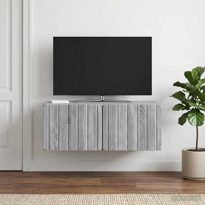 Væghængt TV-skab 78,5 x 41 x 30 cm Grå Sonoma Konstrueret træ