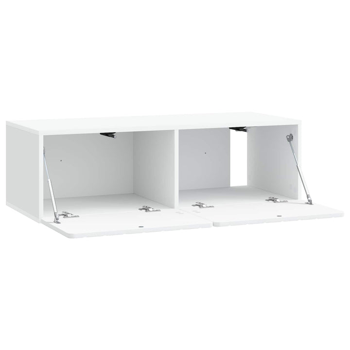 Væghængt TV-skab 98 x 41 x 30 cm Hvid Konstrueret træ