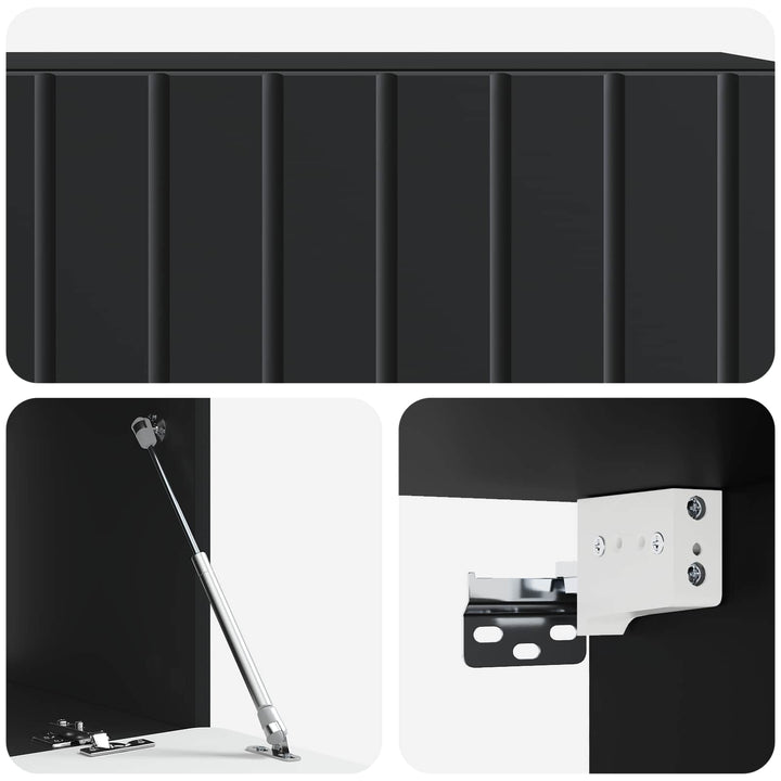 Væghængt TV-skab 98 x 41 x 30 cm Sort Konstrueret træ