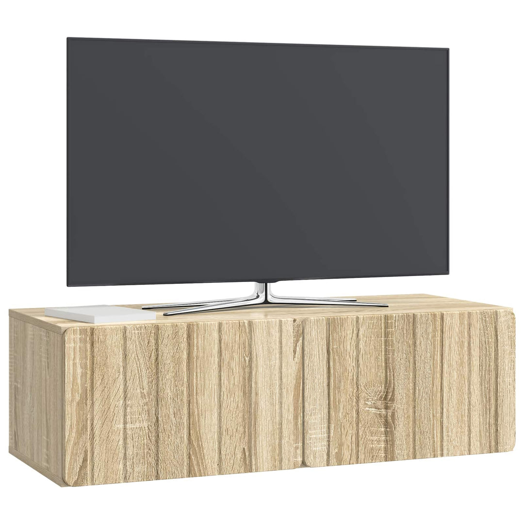 Væghængt TV-skab 98 x 41 x 30 cm Sonoma-eg Konstrueret træ