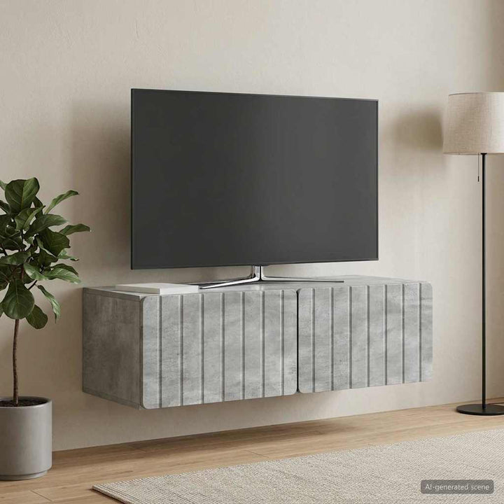 Væghængt TV-skab 98 x 41 x 30 cm Betongrå Konstrueret træ