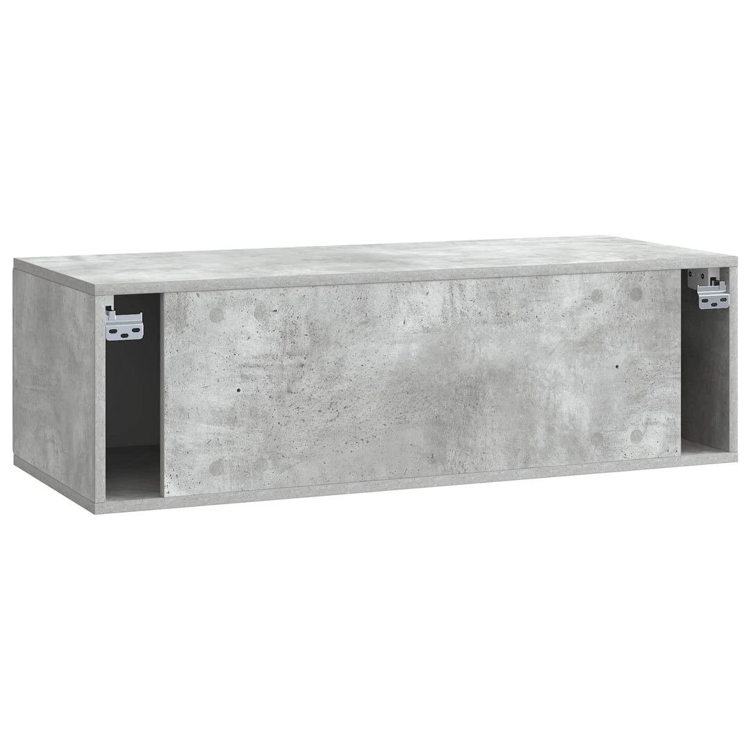 Væghængt TV-skab 98 x 41 x 30 cm Betongrå Konstrueret træ