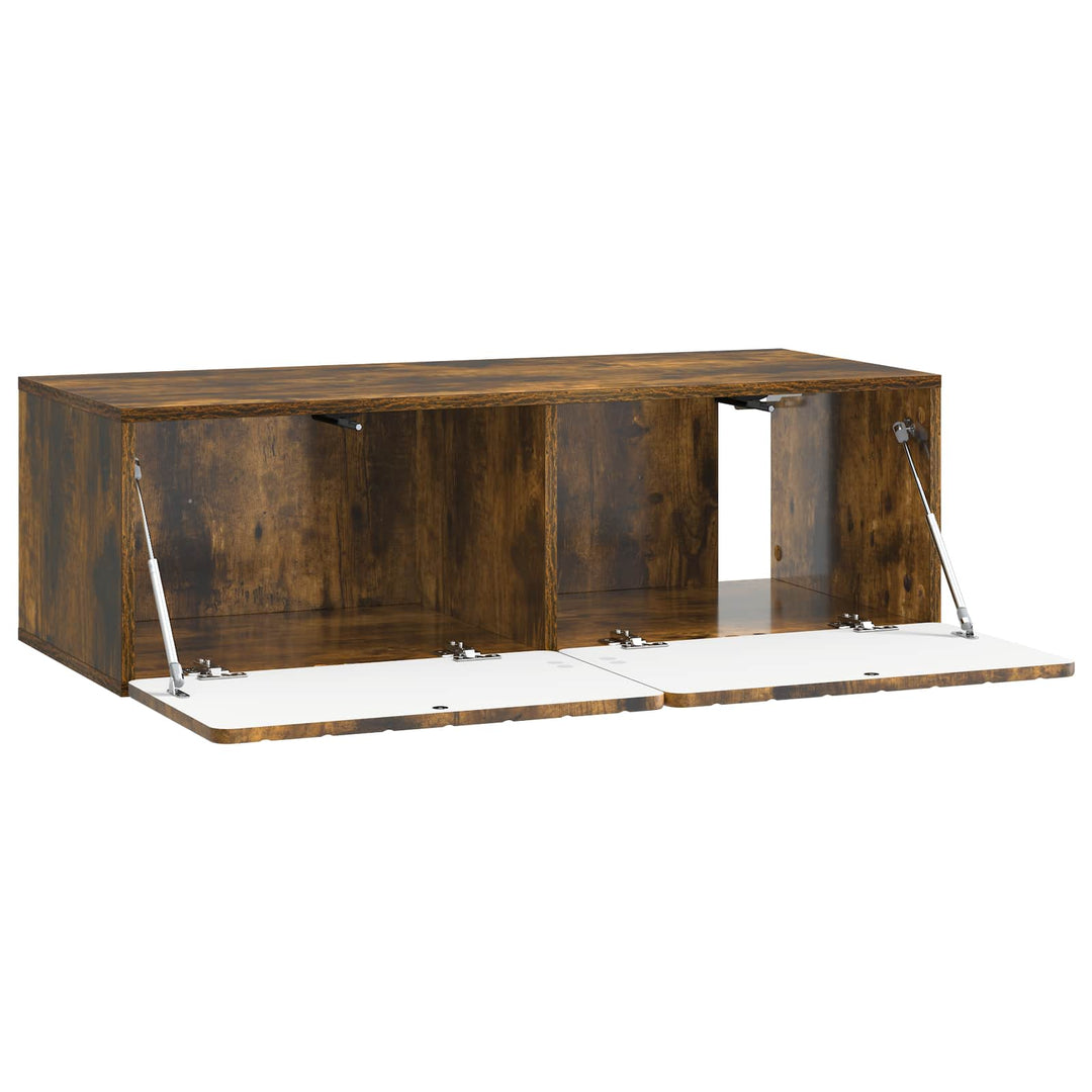 Væghængt TV-skab 98 x 41 x 30 cm Røget eg Konstrueret træ