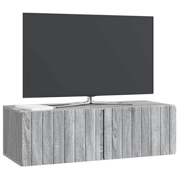 Væghængt TV-skab 98 x 41 x 30 cm Grå Sonoma Konstrueret træ