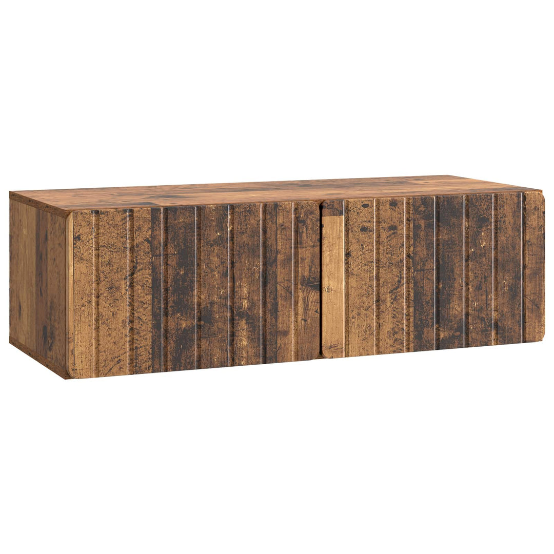 Væghængt TV-skab 98 x 41 x 30 cm Gammelt træ Konstrueret træ