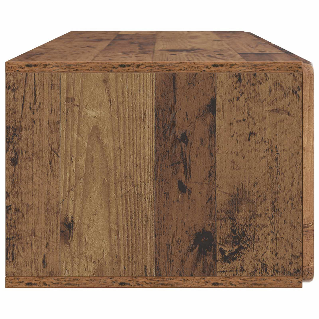 Væghængt TV-skab 98 x 41 x 30 cm Gammelt træ Konstrueret træ