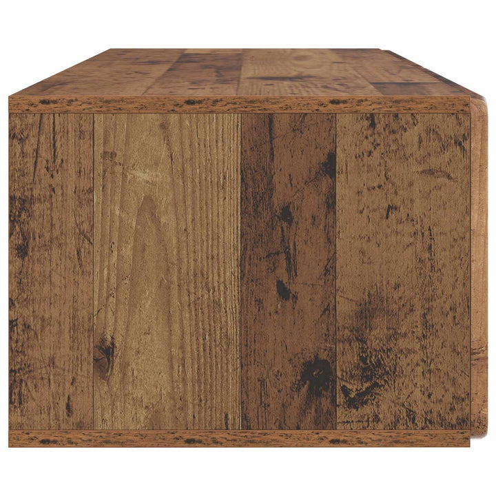 Væghængt TV-skab 98 x 41 x 30 cm Gammelt træ Konstrueret træ