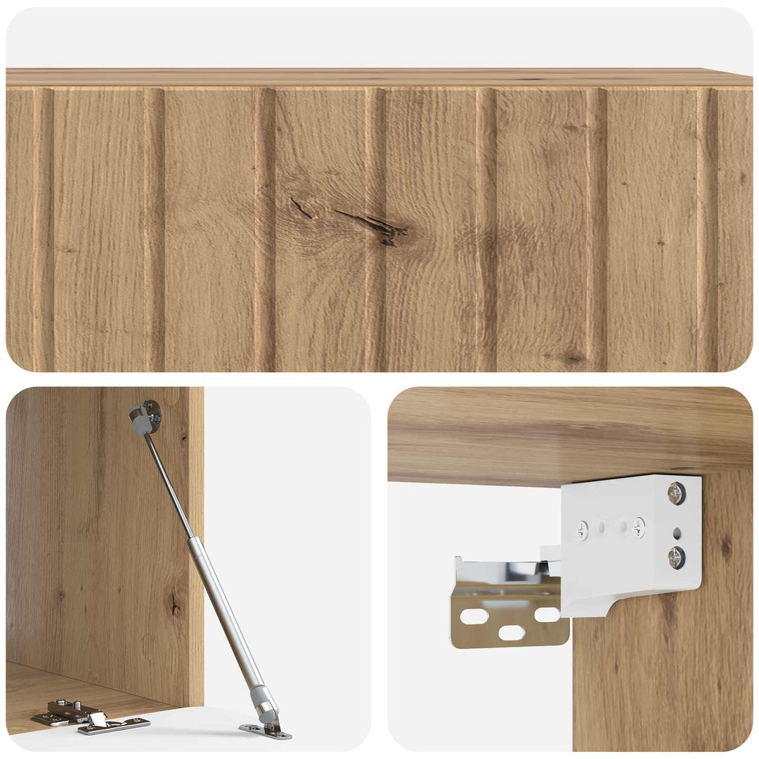 Væghængt TV-skab 98 x 41 x 30 cm Artisan-eg Konstrueret træ