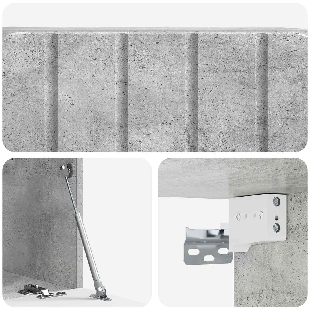 Væghængt TV-skab 59,5 x 31 x 30 cm Betongrå Konstrueret træ