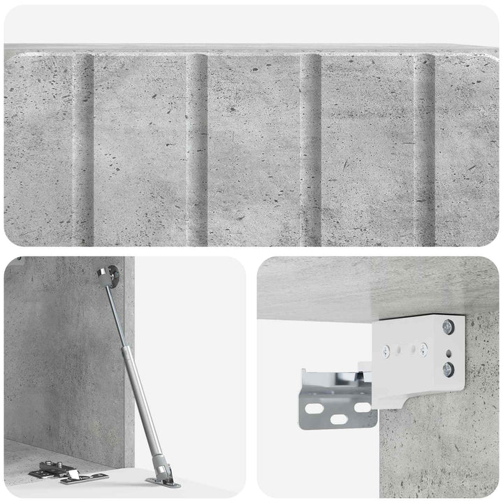 Væghængt TV-skab 59,5 x 31 x 30 cm Betongrå Konstrueret træ