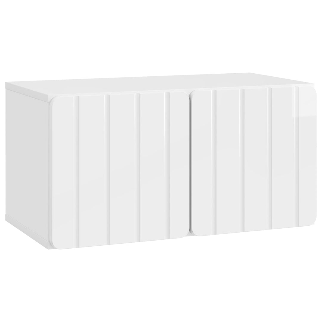 Væghængt TV-skab 59,5 x 31 x 30 cm Hvid højglans