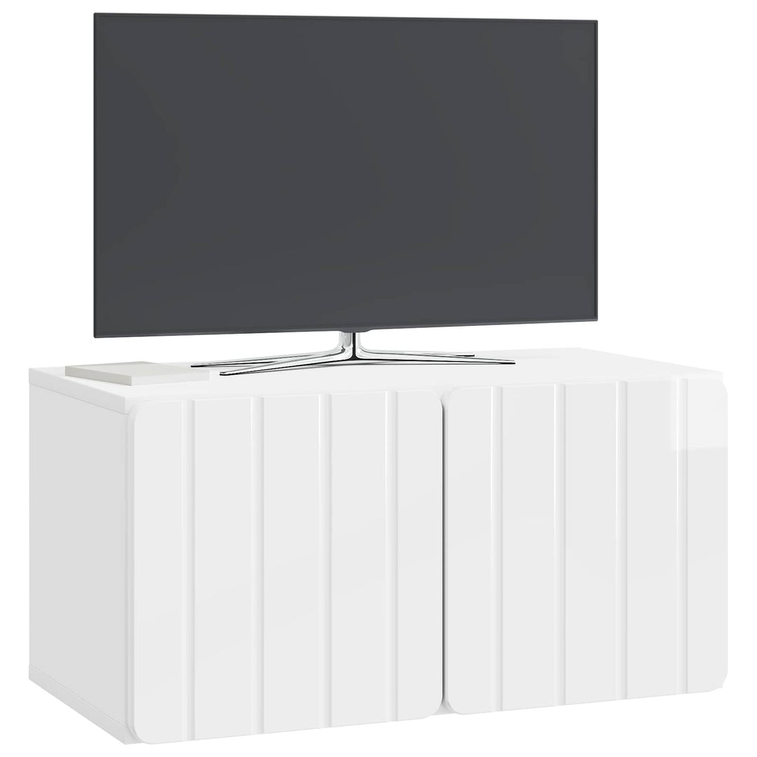 Væghængt TV-skab 59,5 x 31 x 30 cm Hvid højglans