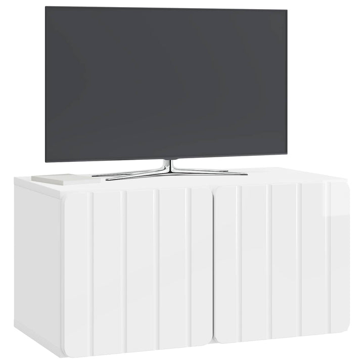 Væghængt TV-skab 59,5 x 31 x 30 cm Hvid højglans
