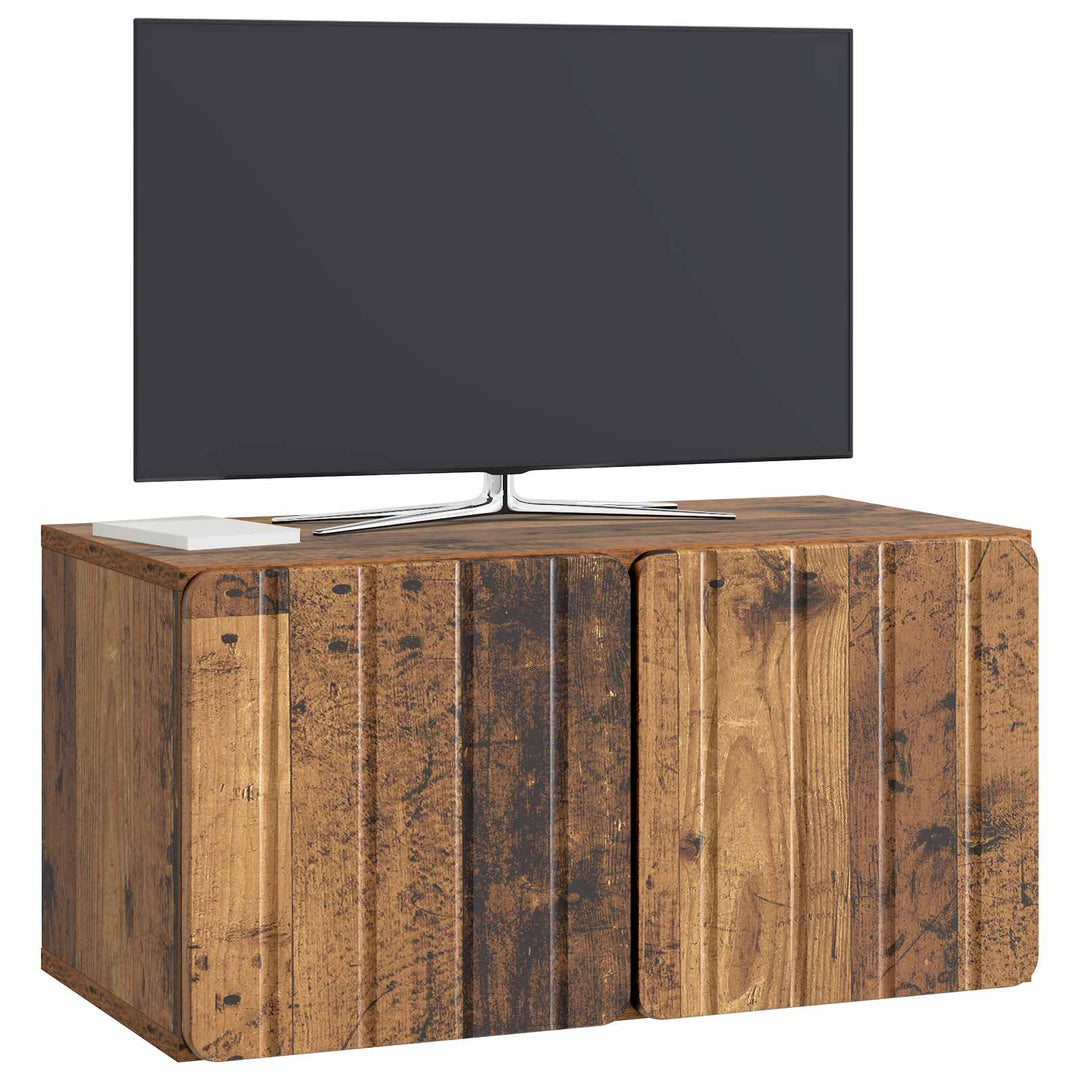 Væghængt TV-skab 59,5 x 31 x 30 cm Gammelt træ Konstrueret træ