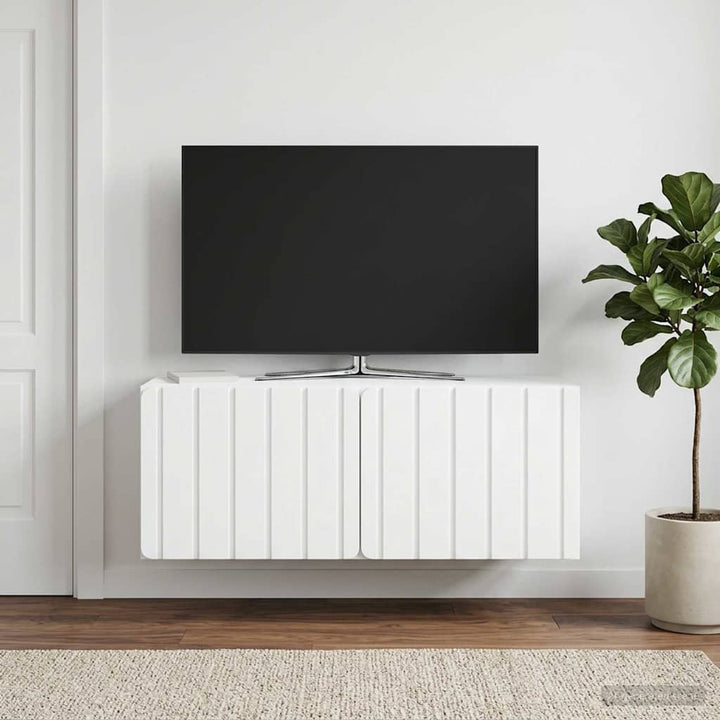 Væghængt TV-skab 78,5 x 31 x 30 cm Hvid Konstrueret træ