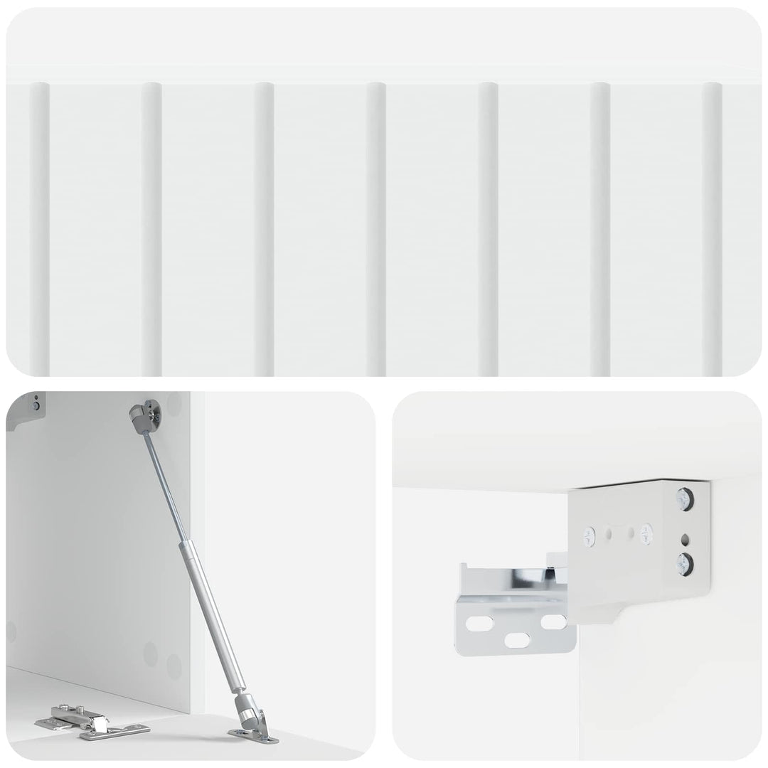 Væghængt TV-skab 98 x 31 x 30 cm Hvid Konstrueret træ