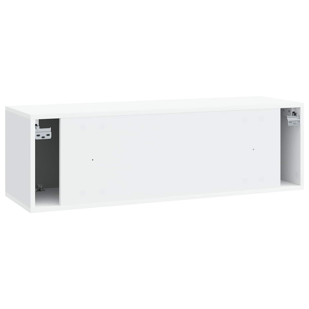 Væghængt TV-skab 98 x 31 x 30 cm Hvid Konstrueret træ