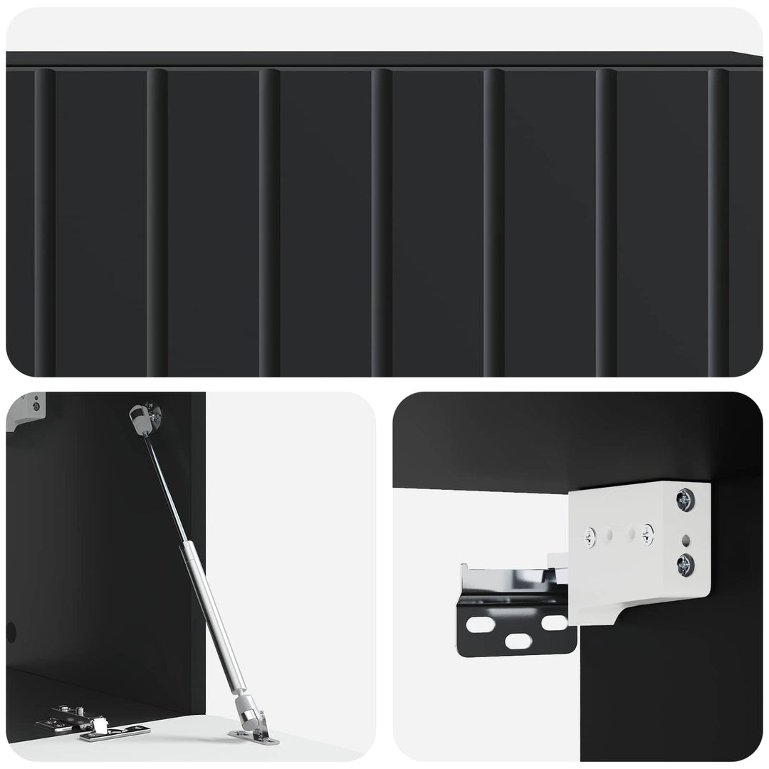 Væghængt TV-skab 98 x 31 x 30 cm Sort Konstrueret træ