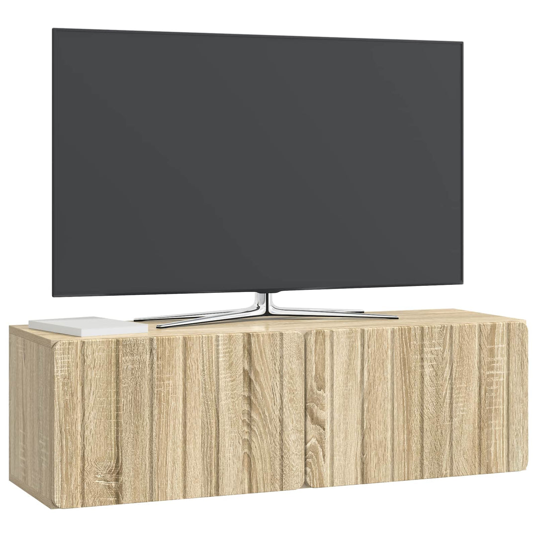 Væghængt TV-skab 98 x 31 x 30 cm Sonoma-eg Konstrueret træ