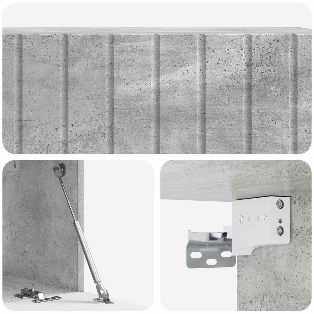 Væghængt TV-skab 98 x 31 x 30 cm Betongrå Konstrueret træ