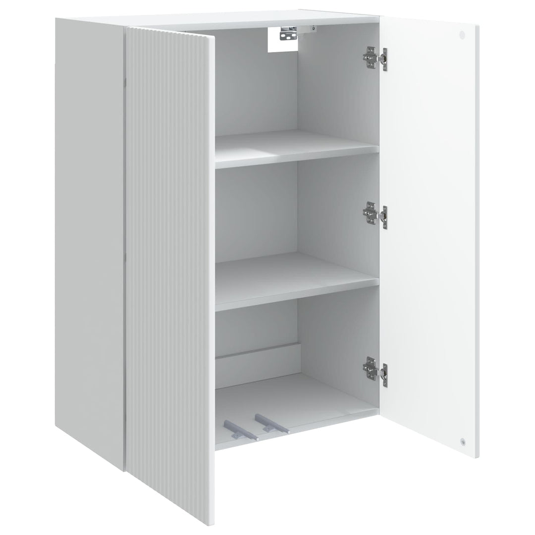 Vægmonteret skab Hvid 66 x 34,5 x 90 cm Konstrueret træ