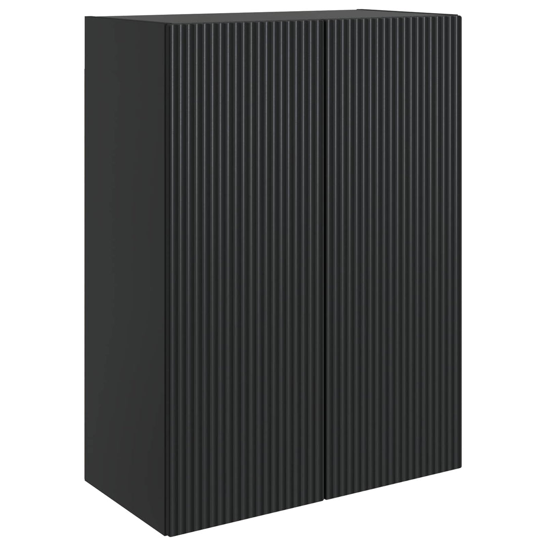 Vægmonteret skab Sort 66 x 34,5 x 90 cm Konstrueret træ