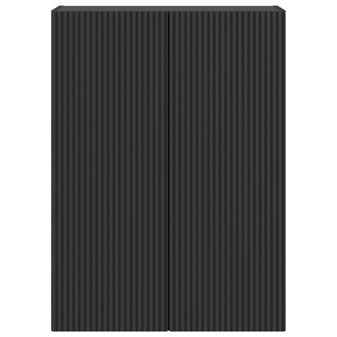 Vægmonteret skab Sort 66 x 34,5 x 90 cm Konstrueret træ