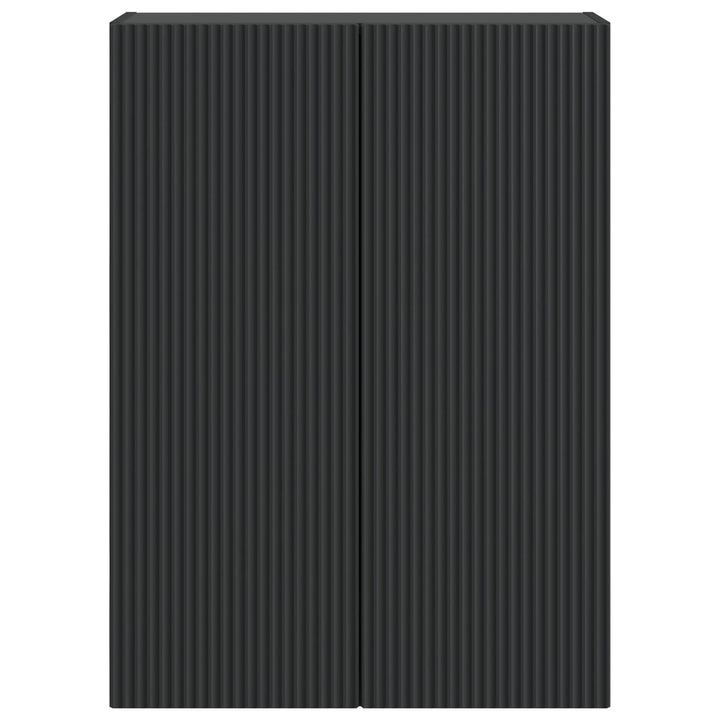 Vægmonteret skab Sort 66 x 34,5 x 90 cm Konstrueret træ