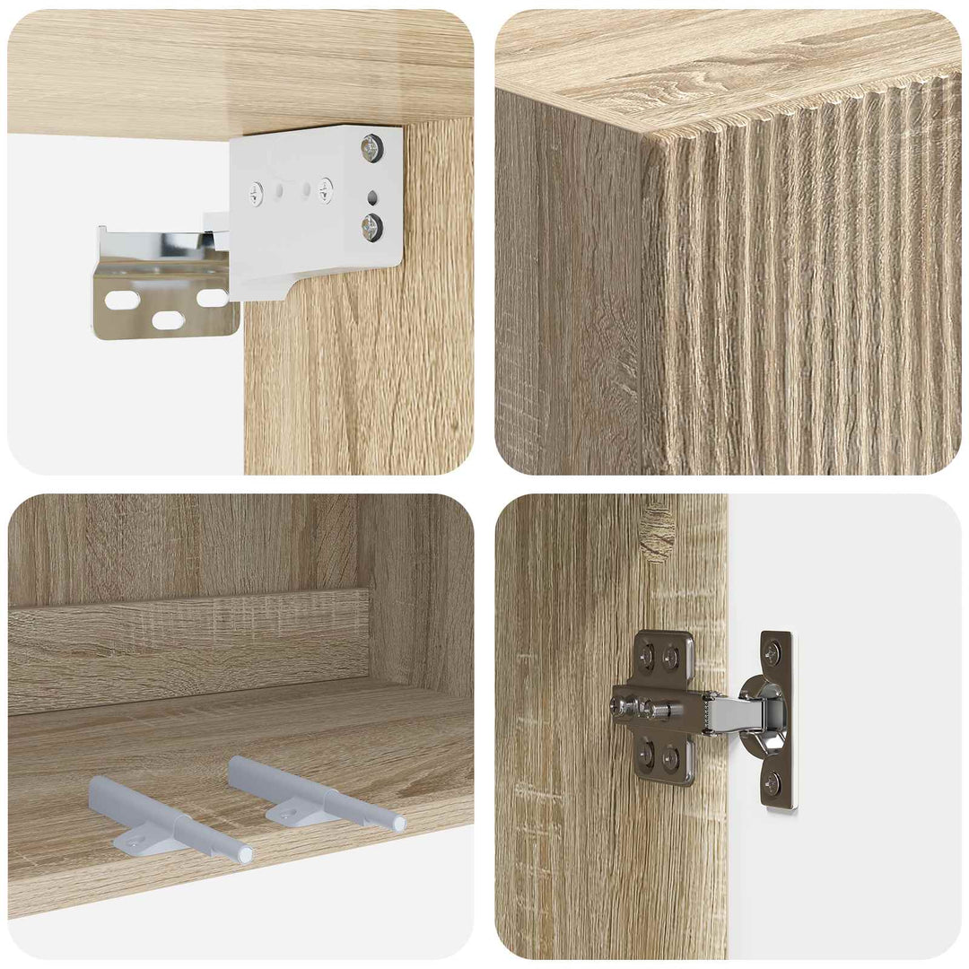 Vægmonteret skab Sonoma-eg 66 x 34,5 x 90 cm Konstrueret træ