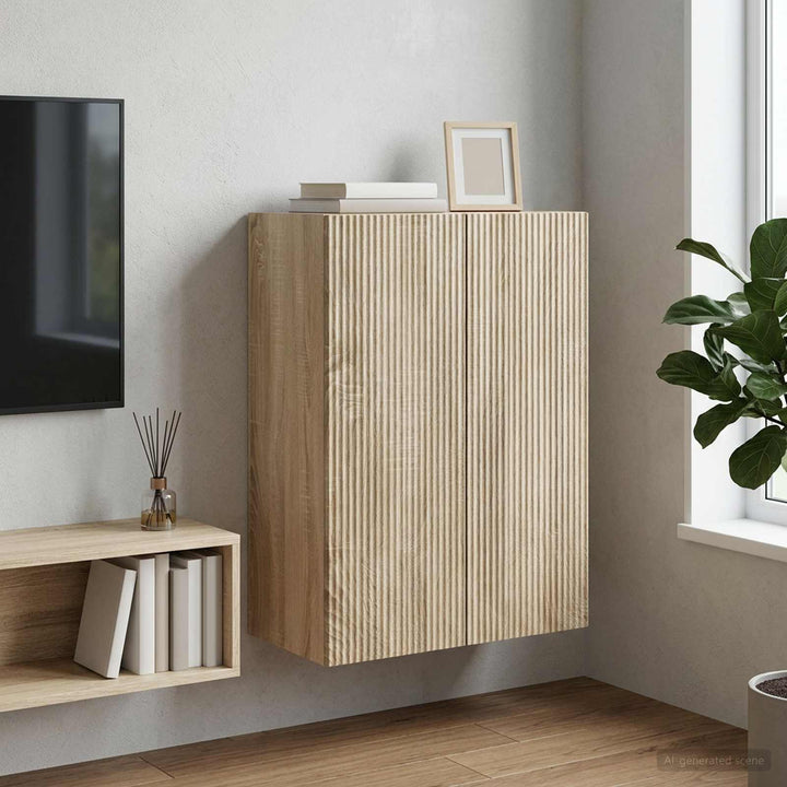 Vægmonteret skab 66 x 34,5 x 90 cm Konstrueret træ Sonoma-eg