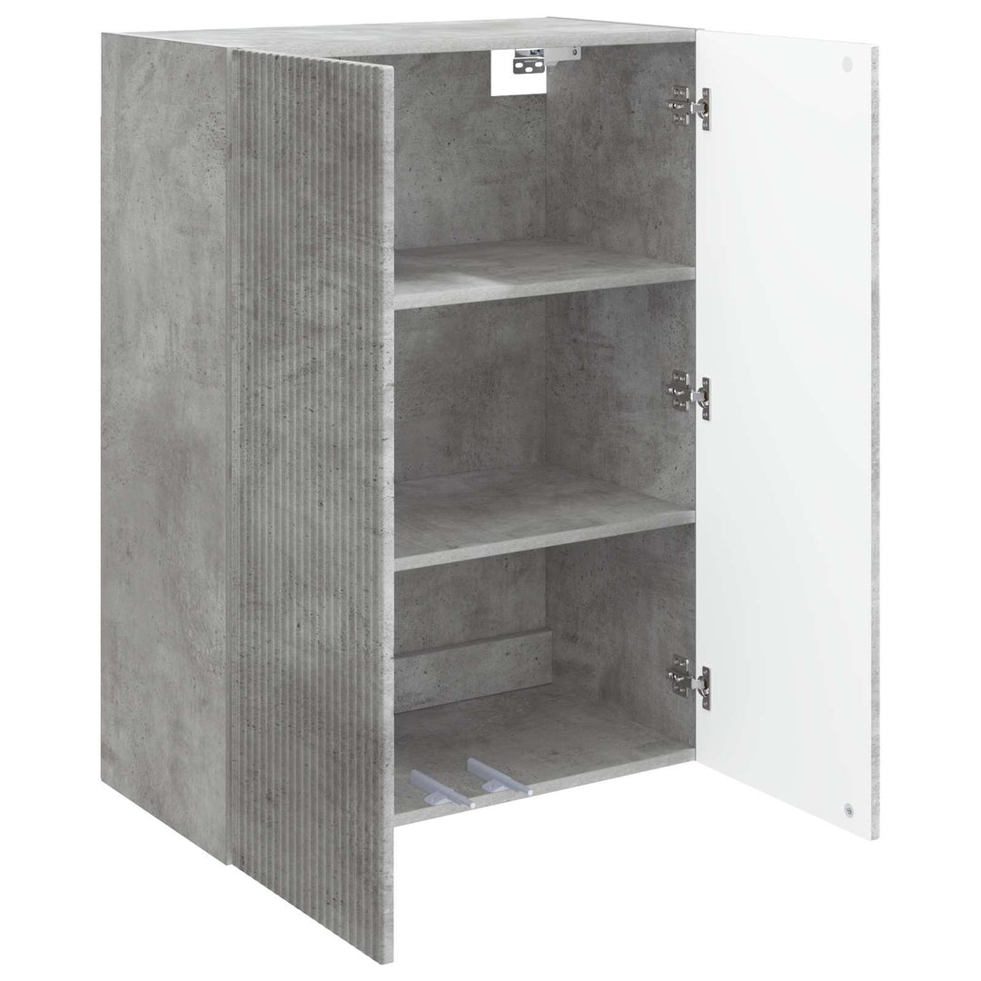 Vægmonteret skab Betongrå 66 x 34,5 x 90 cm Konstrueret træ