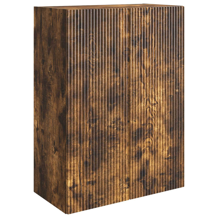 Vægmonteret skab 66 x 34,5 x 90 cm Konstrueret træ Røget eg