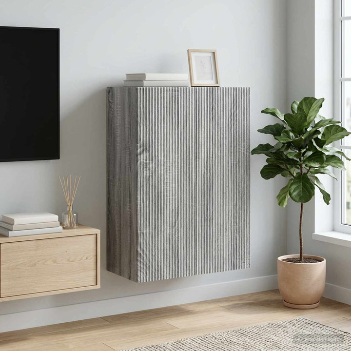 Vægmonteret skab 66 x 34,5 x 90 cm Konstrueret træ Grå Sonoma