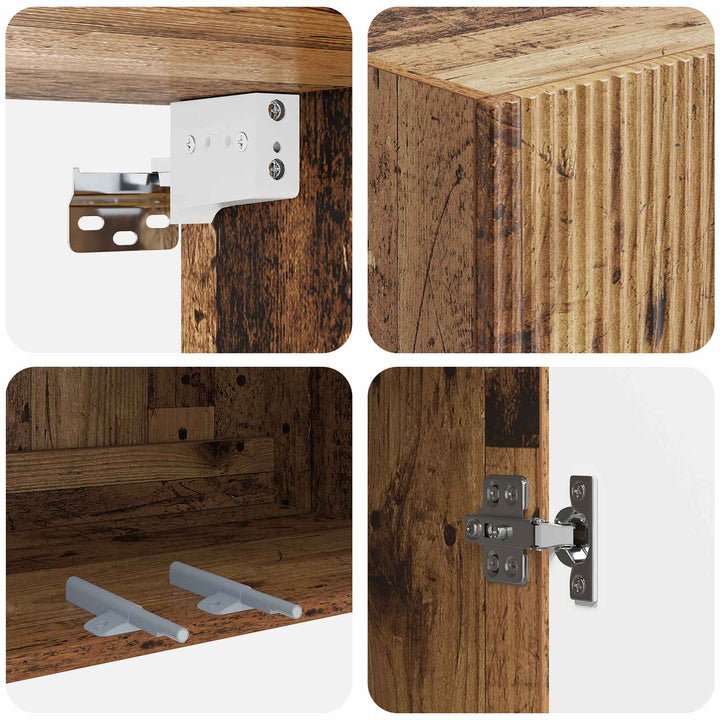 Vægmonteret skab Gammelt træ 66 x 34,5 x 90 cm Konstrueret træ