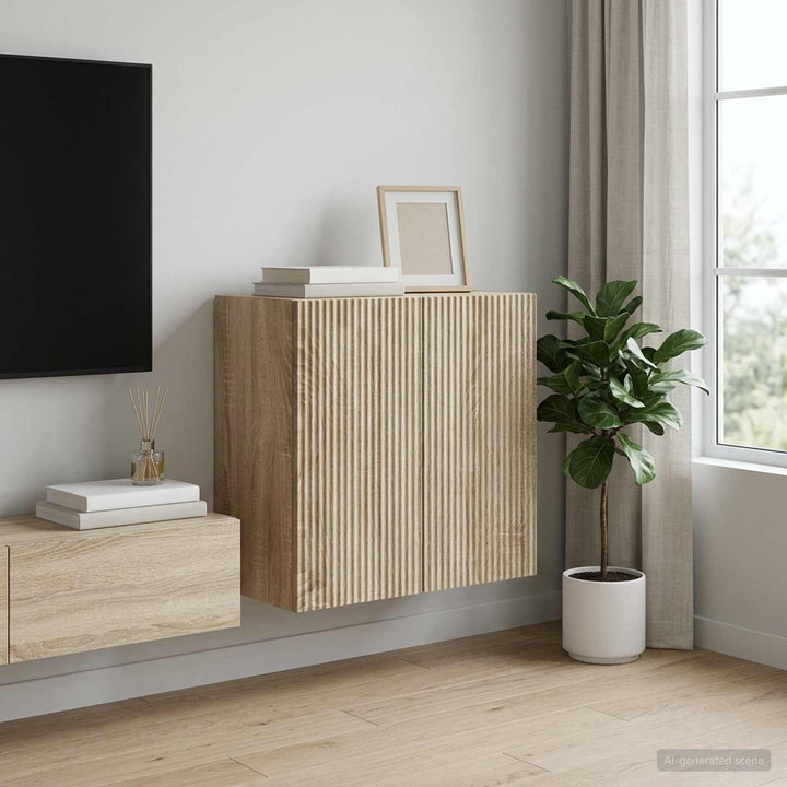 Vægmonteret skab 59 x 31 x 60 cm Konstrueret træ Sonoma-eg