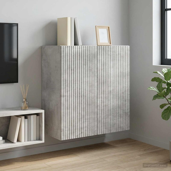 Vægmonteret skab 59 x 31 x 60 cm Konstrueret træ Betongrå