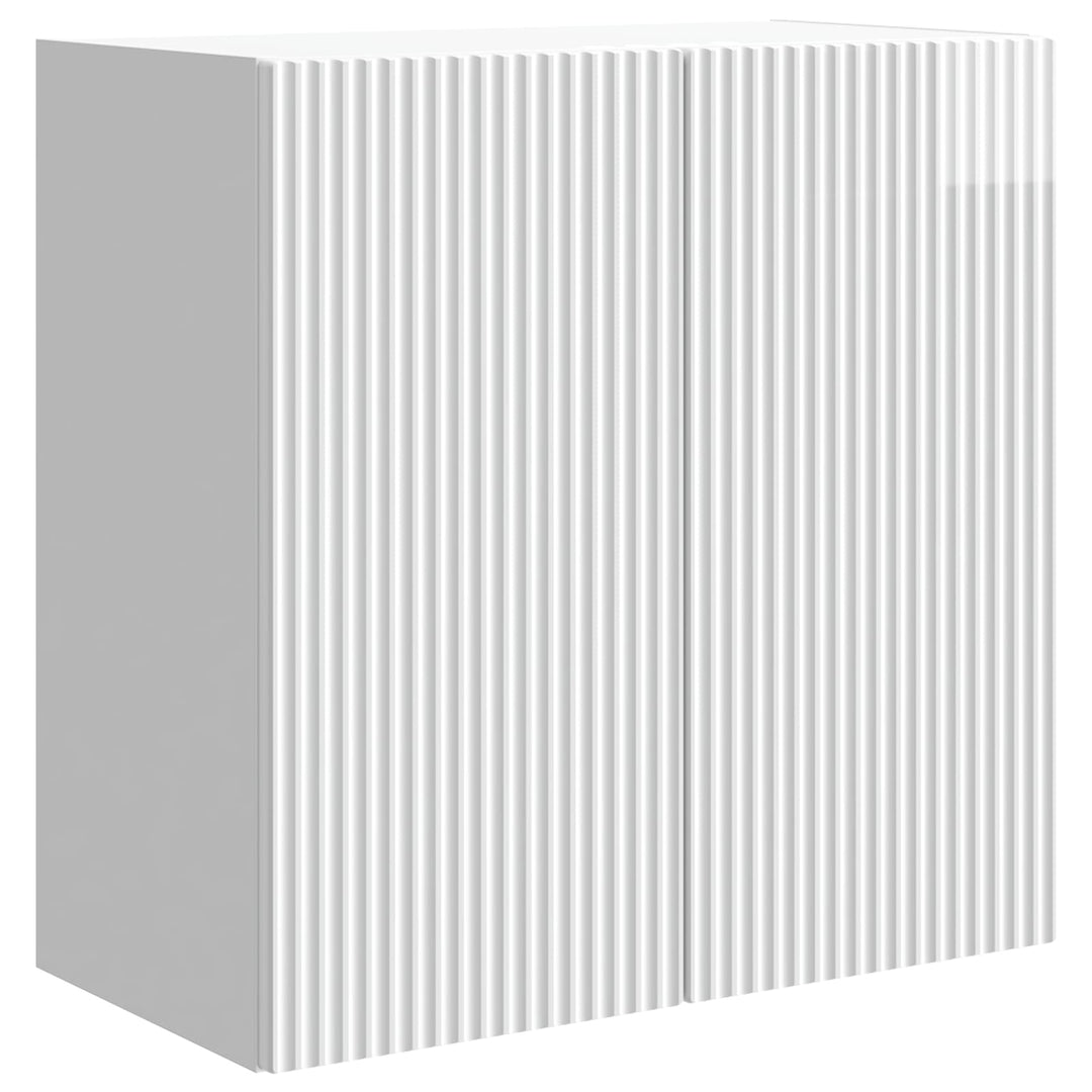 Vægmonteret skab Hvid højglans 59 x 31 x 60 cm Konstrueret træ