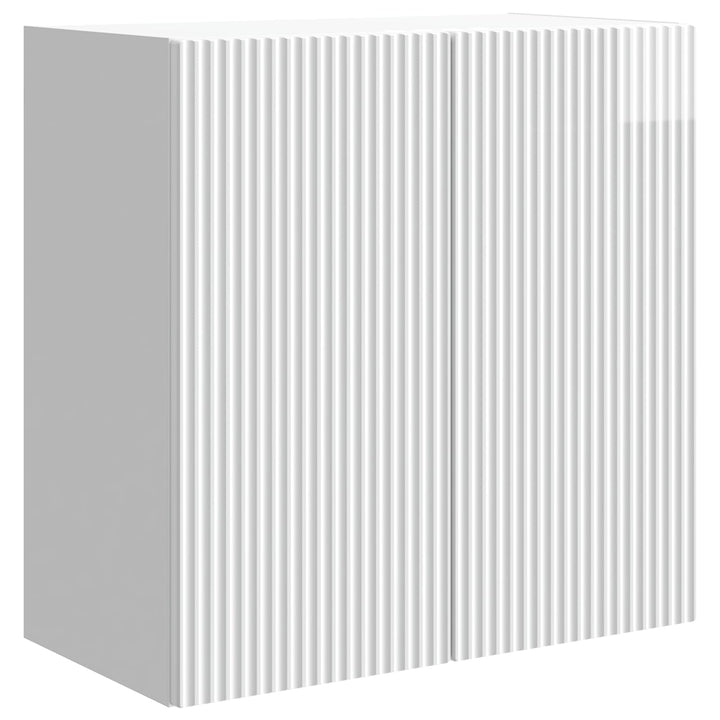 Vægmonteret skab Hvid højglans 59 x 31 x 60 cm Konstrueret træ