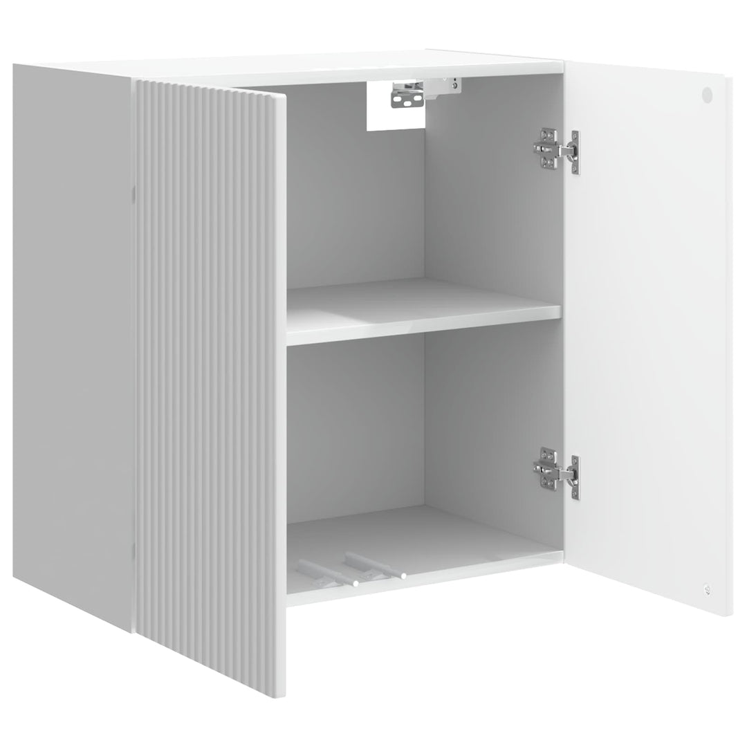 Vægmonteret skab Hvid højglans 59 x 31 x 60 cm Konstrueret træ