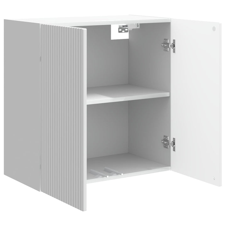 Vægmonteret skab Hvid højglans 59 x 31 x 60 cm Konstrueret træ