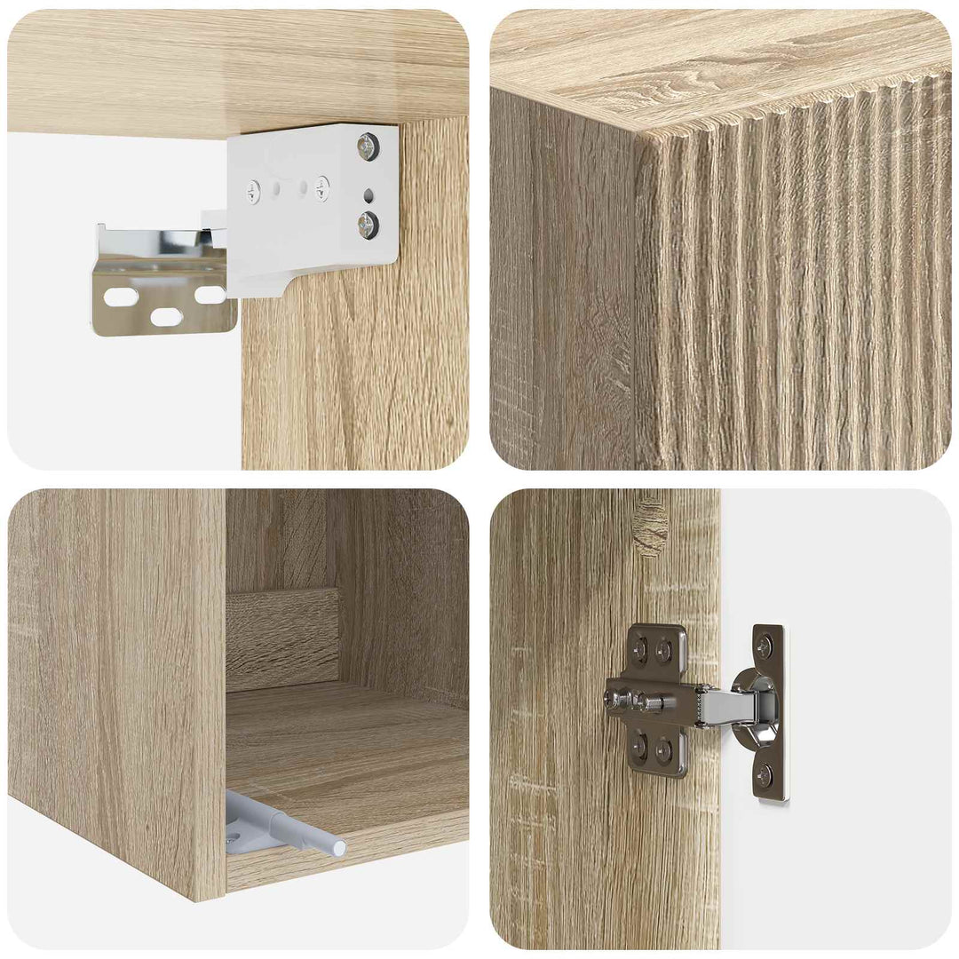 Vægmonteret skab Sonoma-eg 33 x 34,5 x 90 cm Konstrueret træ