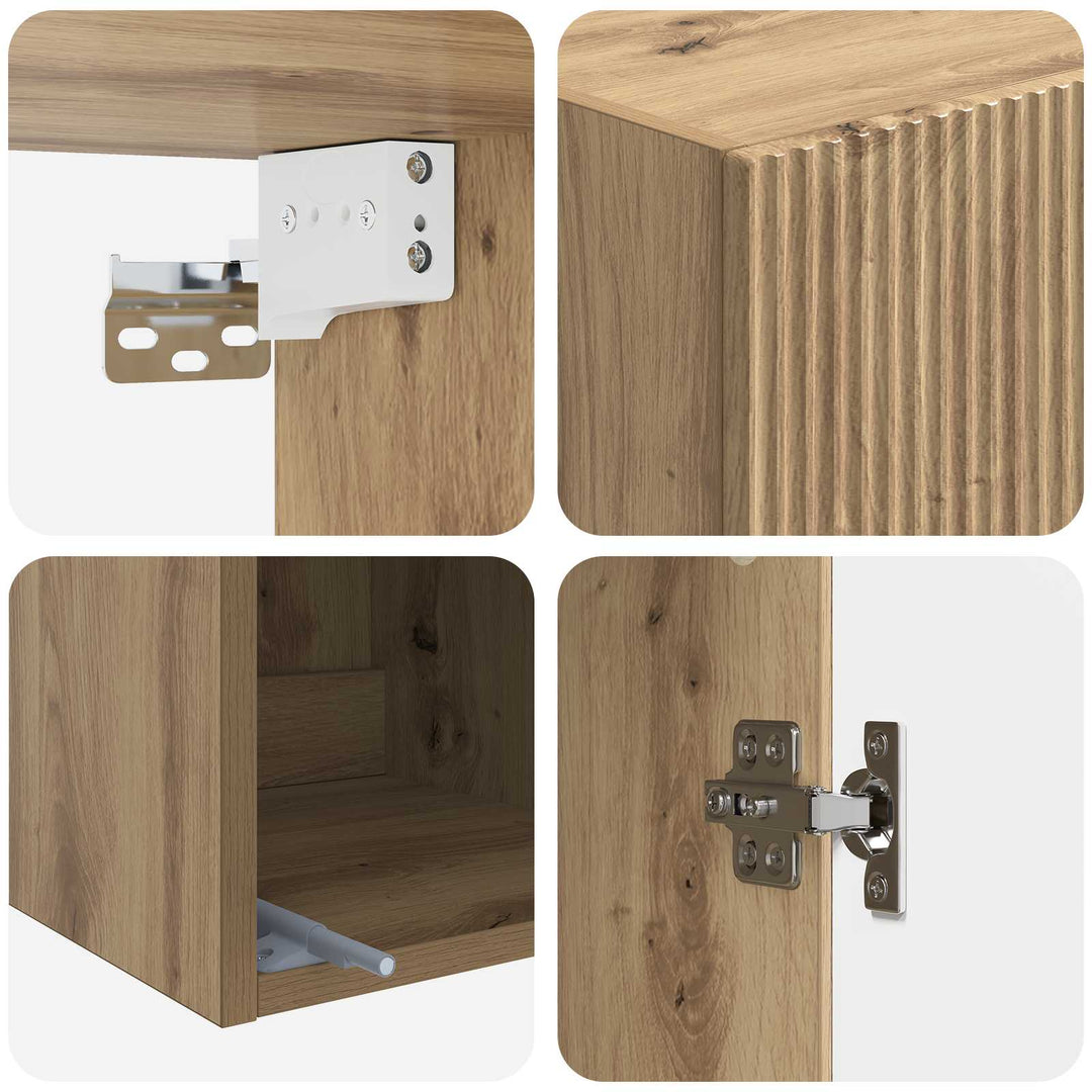 Vægmonteret skab Artisan-eg 33 x 34,5 x 90 cm Konstrueret træ