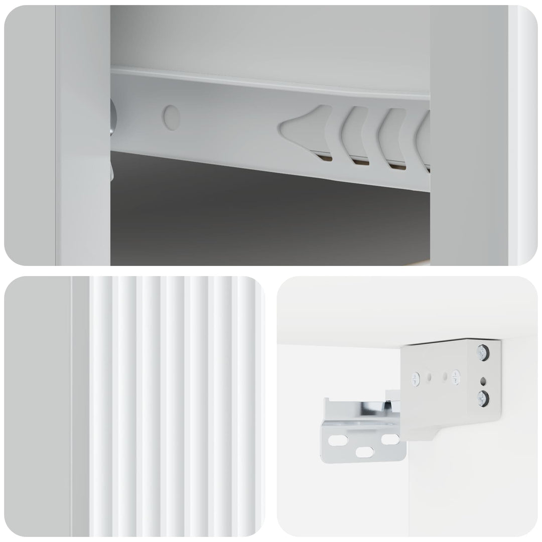Væghængt Natbord 2 pcs Hvid 33 x 34,5 x 20 cm Konstrueret træ